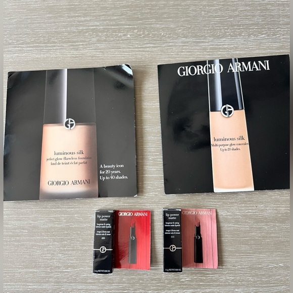 Giorgio Armani Beauty Lip Power Matte Lipstick Matte 111 Nude Pink & 400 Red - Picture 2 of 12